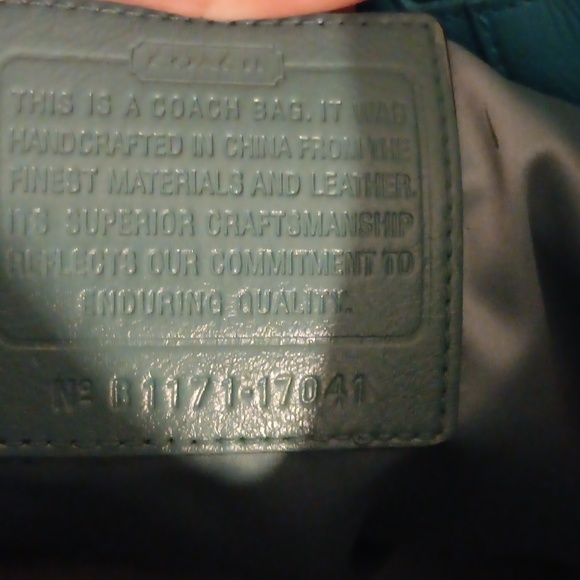 🤟TRADED🤟Hold for BO COACH Large Turquoise/Gray Tote Bag Op Art - Picture 9 of 9